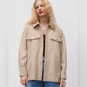 Zara Light Tan Button-Up Jacket